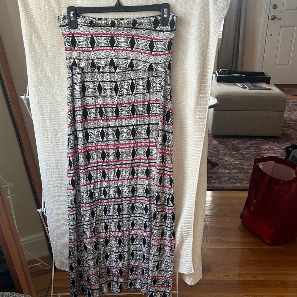 Cynthia Rowley Black, White, and Red A-Line Skirt